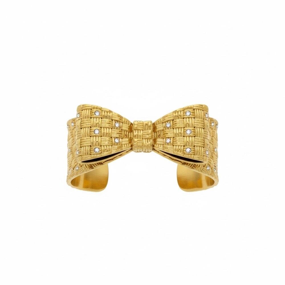 Kate Spade New York Gold Bow Crystal Cuff Bracelet - Picture 1 of 4